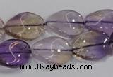 CAN54 15.5 inches 15*20mm twisted oval natural ametrine beads