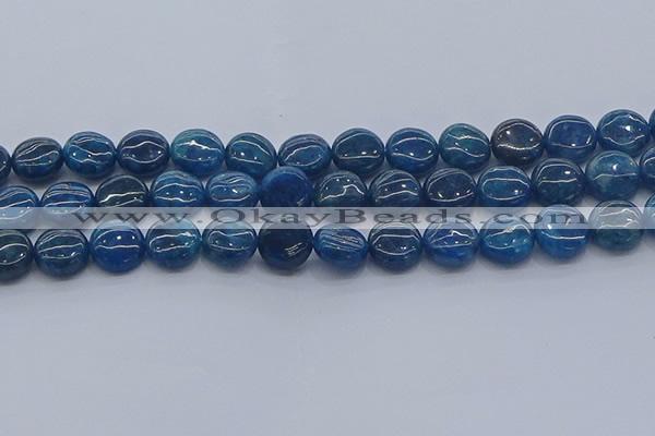 CAP382 15.5 inches 12mm flat round apatite gemstone beads