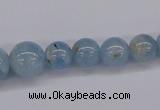 CAQ130 15.5 inches multi-size round natural aquamarine beads