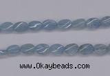 CAQ147 15.5 inches 5*7mm twisted oval natural aquamarine beads