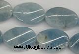 CAQ151 15.5 inches 18*25mm twisted oval natural aquamarine beads