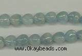 CAQ154 15.5 inches 8*8mm heart natural aquamarine beads