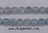 CAQ156 15.5 inches 8mm flat round natural aquamarine beads