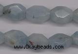 CAQ159 15.5 inches 12*16mm octagonal natural aquamarine beads