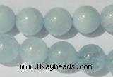 CAQ205 15.5 inches 14mm round natural aquamarine beads wholesale