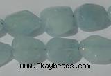 CAQ211 15.5 inches 16*18mm faceted nugget natural aquamarine beads