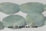 CAQ212 15.5 inches 18*25mm faceted nugget natural aquamarine beads