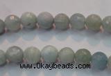 CAQ221 15 inches 5mm faceted round aquamarine beads wholesale