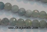 CAQ222 15 inches 6mm faceted round aquamarine beads wholesale