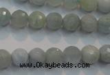 CAQ223 15 inches 8mm faceted round aquamarine beads wholesale