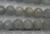 CAQ224 15 inches 10mm faceted round aquamarine beads wholesale