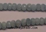 CAQ306 15.5 inches 5*8mm faceted rondelle natural aquamarine beads