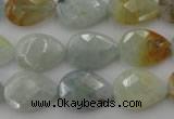 CAQ378 15.5 inches 13*18mm faceted flat teardrop natural aquamarine beads