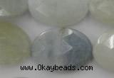 CAQ388 15.5 inches 22*30mm faceted oval natural aquamarine beads