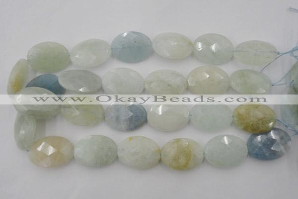 CAQ388 15.5 inches 22*30mm faceted oval natural aquamarine beads