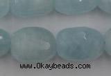 CAQ416 15.5 inches 18*25mm faceted nuggets natural aquamarine beads