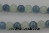 CAQ471 15.5 inches 8mm round natural aquamarine beads