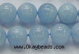 CAQ50 15.5 inches 14mm round natural aquamarine gemstone beads