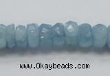 CAQ51 15.5 inches 6*12mm faceted rondelle natural aquamarine beads