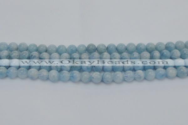 CAQ511 15.5 inches 8mm round A+ grade natural aquamarine beads