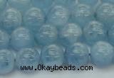 CAQ529 15.5 inches 8mm round AA+ grade natural aquamarine beads