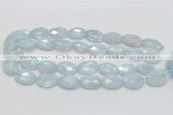 CAQ53 15.5 inches 20*25mm faceted oval natural aquamarine beads