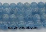 CAQ543 15.5 inches 4mm round AAAA grade natural aquamarine beads