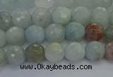 CAQ552 15.5 inches 6mm faceted round natural aquamarine beads