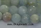 CAQ553 15.5 inches 8mm faceted round natural aquamarine beads