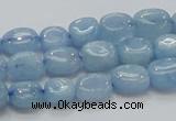 CAQ56 15.5 inches 9*12mm nugget natural aquamarine gemstone beads