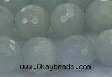 CAQ564 15.5 inches 14mm faceted round natural aquamarine beads