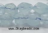 CAQ58 15.5 inches 14*16mm faceted nugget natural aquamarine beads