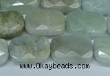 CAQ585 15.5 inches 12*16mm faceted rectangle aquamarine beads