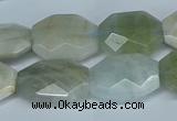 CAQ590 15.5 inches 15*20mm faceted freeform aquamarine beads