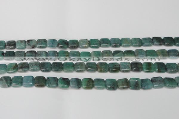 CAQ636 15.5 inches 10*10mm square aquamarine gemstone beads