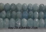 CAQ70 15.5 inches 5*7mm faceted rondelle AB grade aquamarine beads