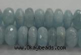 CAQ71 15.5 inches 5*9mm faceted rondelle AB grade aquamarine beads