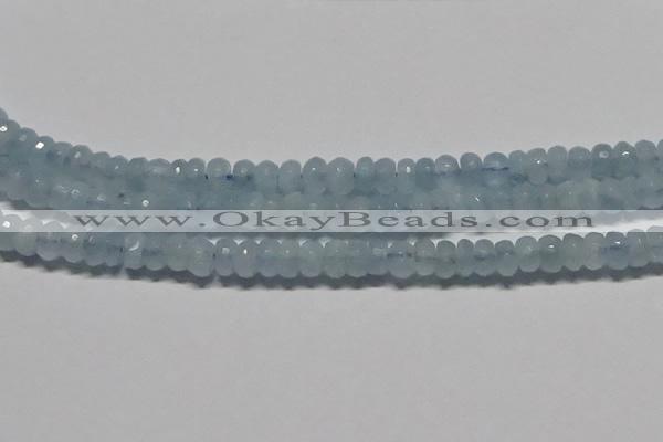 CAQ761 15.5 inches 5*8mm faceted rondelle aquamarine beads