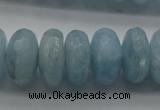 CAQ77 15.5 inches 6*11mm faceted rondelle A grade aquamarine beads