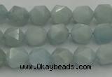 CAQ796 15.5 inches 6mm faceted nuggets aquamarine gemstone beads