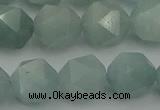 CAQ799 15.5 inches 12mm faceted nuggets aquamarine gemstone beads