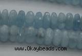 CAQ80 15.5 inches 3*7mm faceted rondelle AA grade aquamarine beads