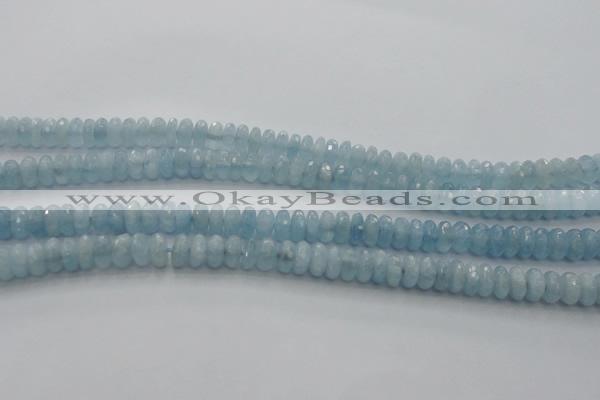 CAQ80 15.5 inches 3*7mm faceted rondelle AA grade aquamarine beads