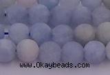 CAQ811 15.5 inches 6mm round matte aquamarine beads wholesale