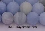 CAQ812 15.5 inches 8mm round matte aquamarine beads wholesale