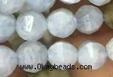 CAQ825 15.5 inches 6mm faceted round natural aquamarine beads