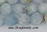 CAQ834 15.5 inches 12mm faceted nuggets aquamarine beads