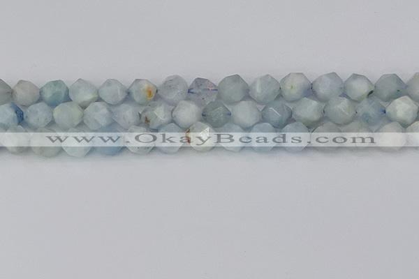 CAQ834 15.5 inches 12mm faceted nuggets aquamarine beads