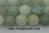 CAQ838 15.5 inches 10mm faceted round aquamarine beads wholesale