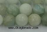 CAQ839 15.5 inches 12mm faceted round aquamarine beads wholesale